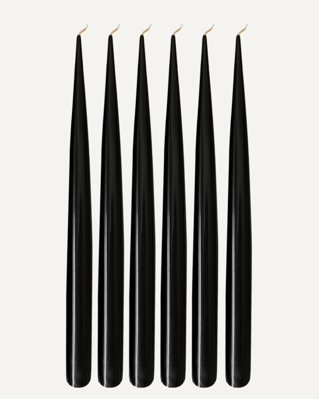 Jet Black | Set of 6 taper candles | PLAMYA of night