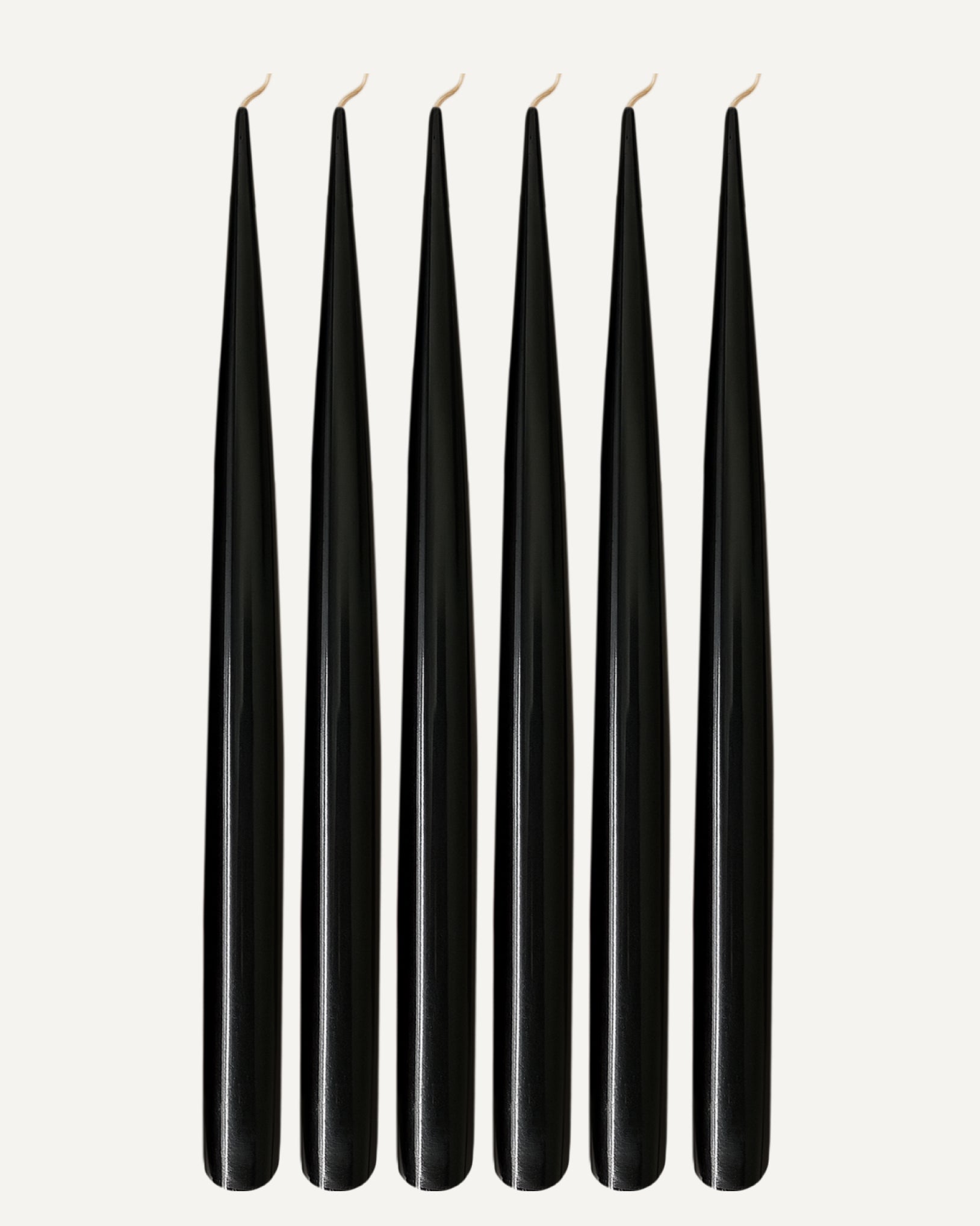 Jet Black | Set of 6 taper candles | PLAMYA of night