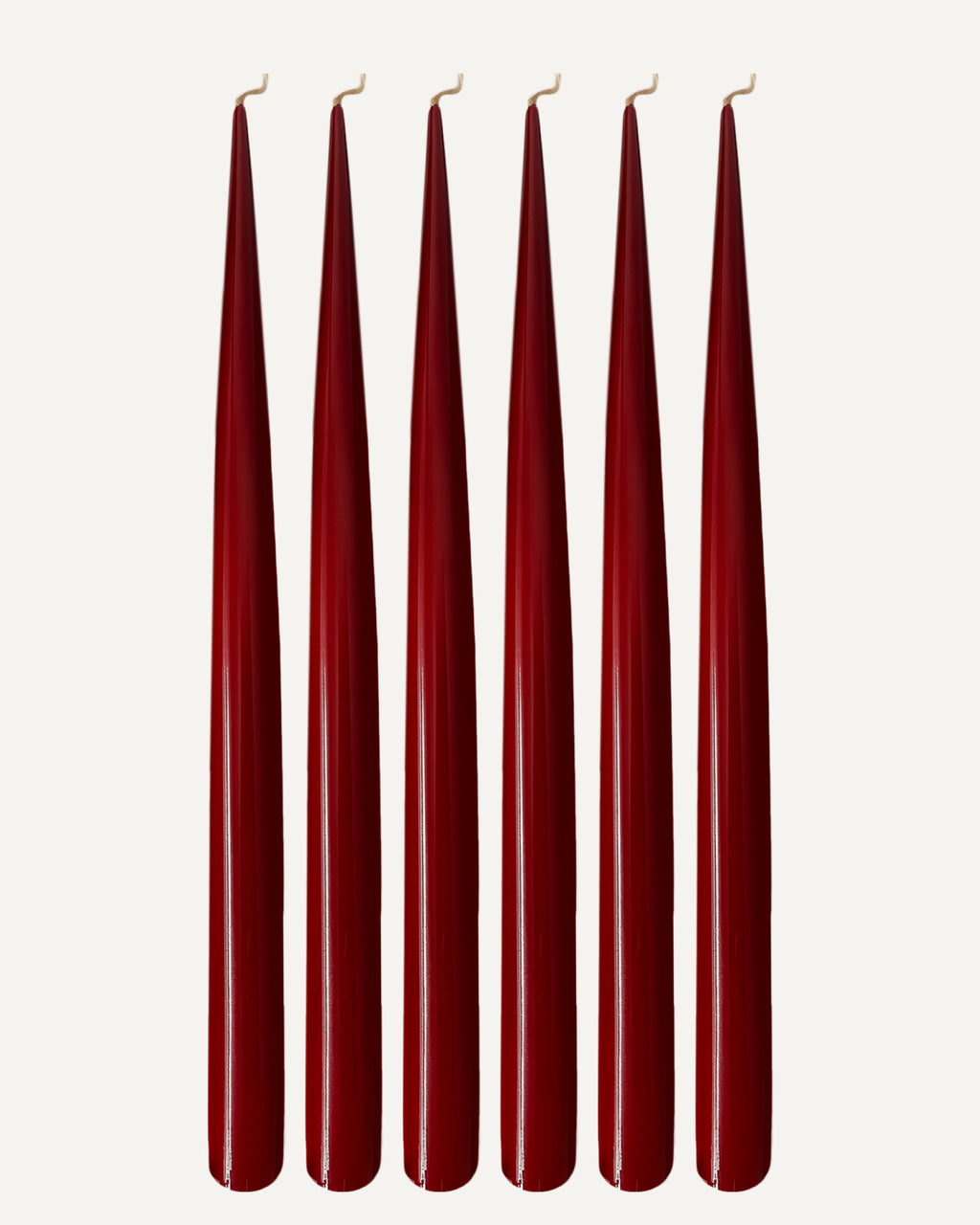 Deep Burgundy | Set of 6 taper candles | PLAMYA of passion
