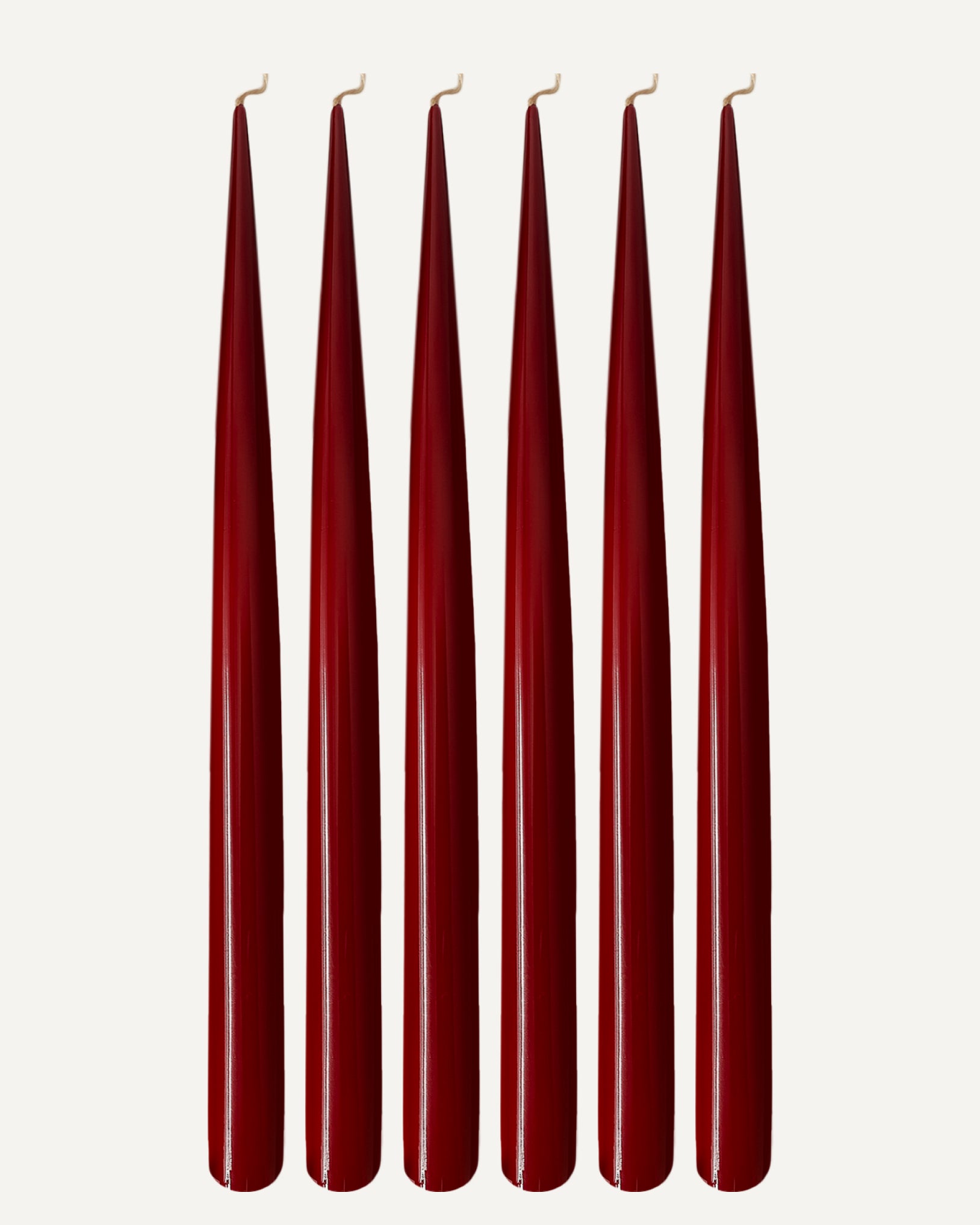 Deep Burgundy | Set of 6 taper candles | PLAMYA of passion