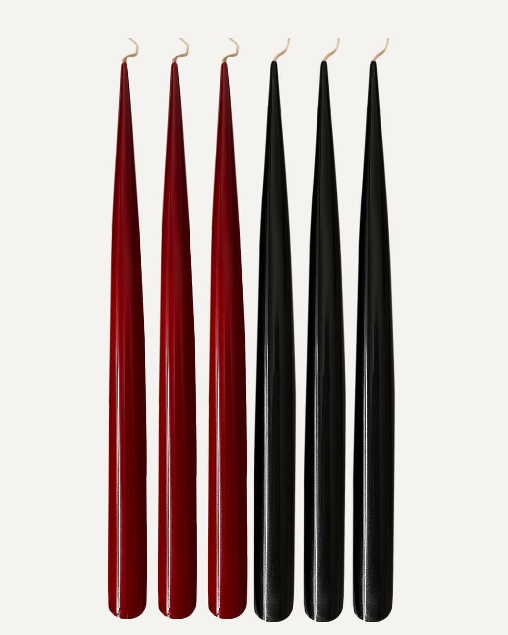 Deep Balance l Deep Burgundy & Jet Black l Set of 6 taper candles