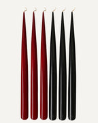 Deep Balance l Deep Burgundy & Jet Black l Set of 6 taper candles