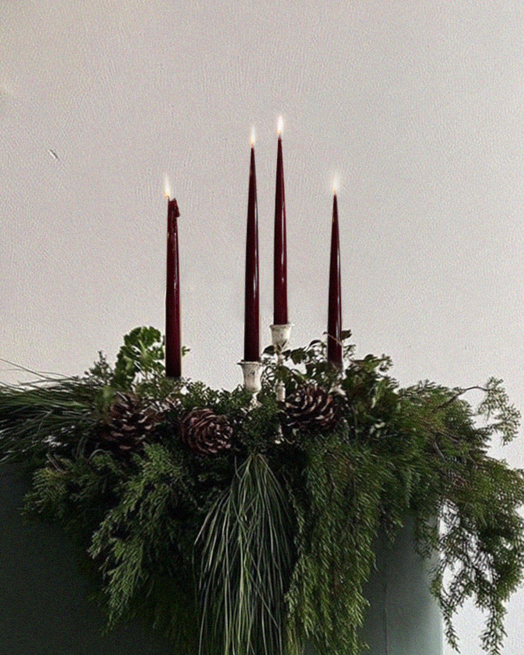 Deep Burgundy | Set of 6 taper candles | PLAMYA of passion