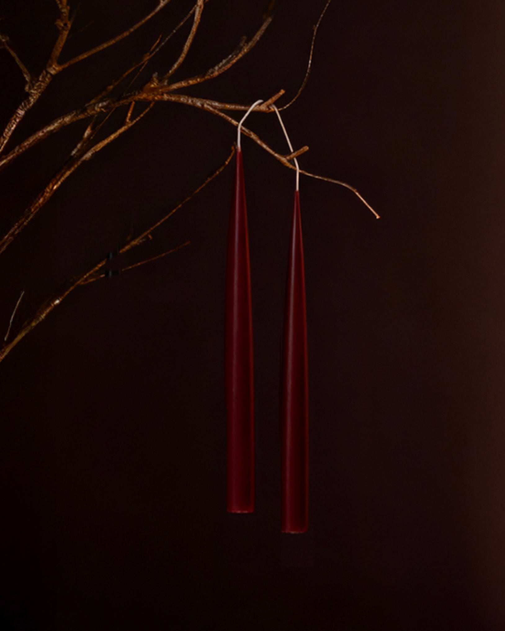 Deep Burgundy | Set of 6 taper candles | PLAMYA of passion