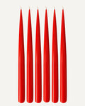 Vivid Red | Set of 6 taper candles | PLAMYA of love