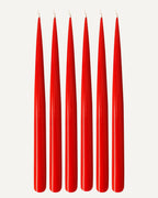 Vivid Red | Set of 6 taper candles | PLAMYA of love
