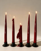 Deep Burgundy | Set of 6 taper candles | PLAMYA of passion