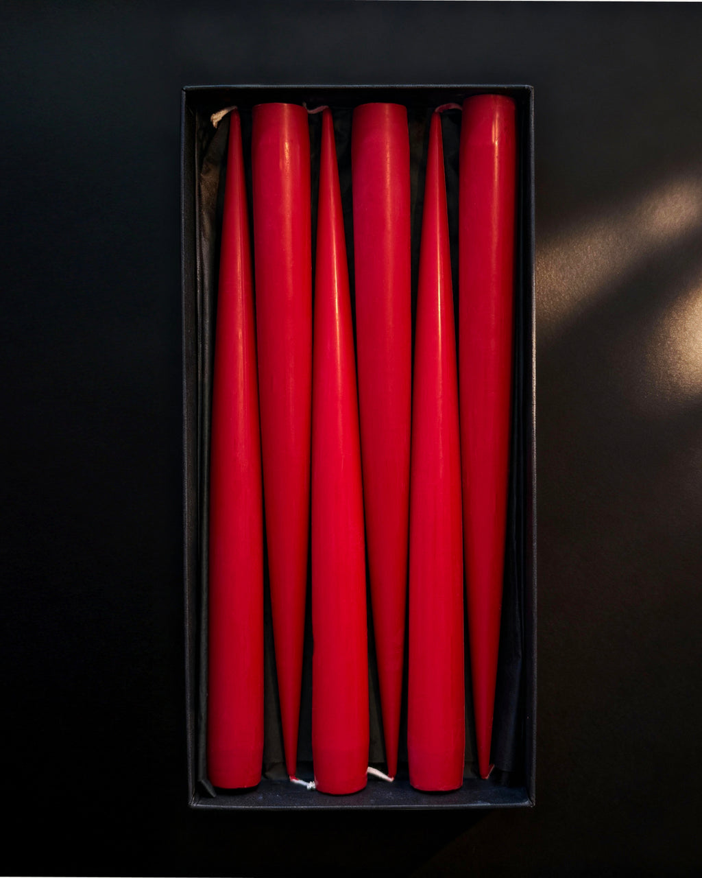 Vivid Red | Set of 6 taper candles | PLAMYA of love