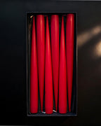 Vivid Red | Set of 6 taper candles | PLAMYA of love