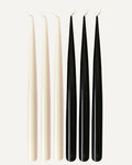 Pure Balance l Soft Ivory & Jet Black l Set of 6 taper candles