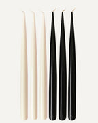 Pure Balance l Soft Ivory & Jet Black l Set of 6 taper candles
