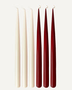 Soft Balance l Soft Ivory & Deep Burgundy l Set of 6 taper candles