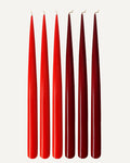 Velvet Balance l Vivid Red & Deep Burgundy l Set of 6 taper candles