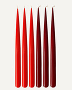Velvet Balance l Vivid Red & Deep Burgundy l Set of 6 taper candles