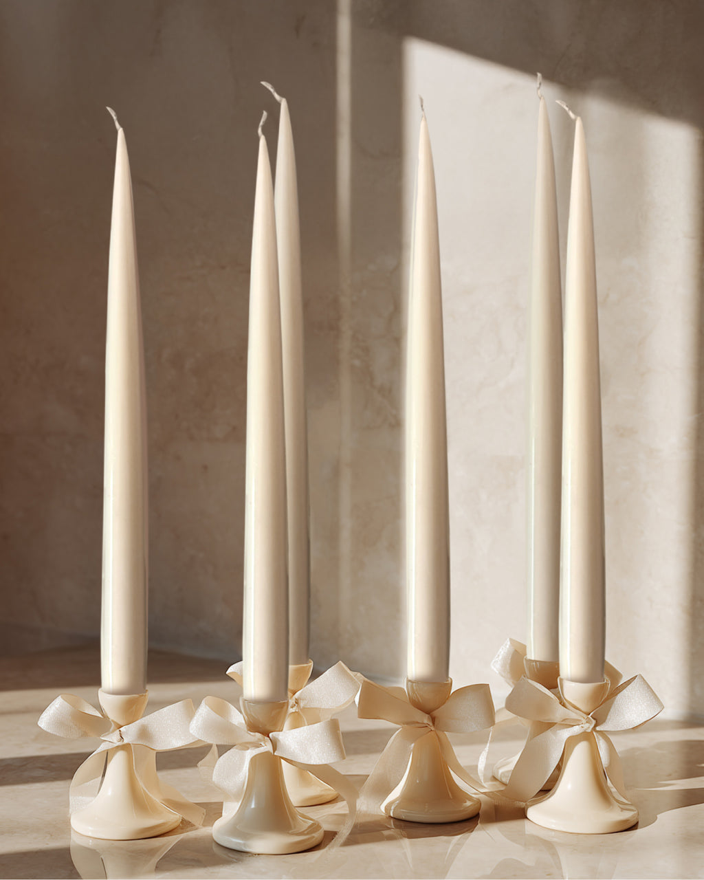 Soft Ivory | Set of 6 taper candles | PLAMYA of stillness