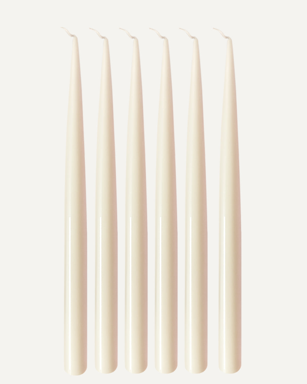 Soft Ivory | Set of 6 taper candles | PLAMYA of stillness